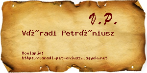 Váradi Petróniusz névjegykártya